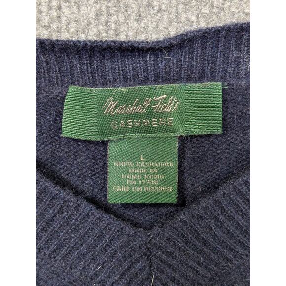 Marshall Fields Cashmere Sweater Mens Large V-Neck Classic Basic Preppy - Picture 3 of 9